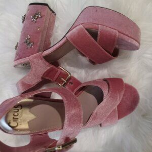 NWOT Ash Pink Platform Suede Disco Sandals